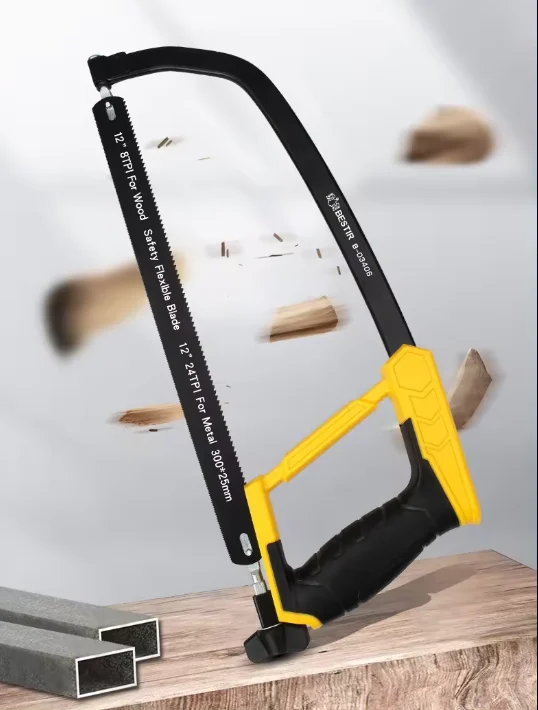 Factory High Quality Protective Chrome Handle Carbon Steel Garden Hand Bow Saw Blade Hacksaw Frame for Metal & Plastic DIY Grade