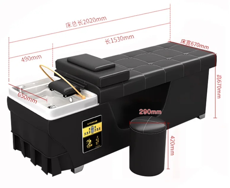 High end beauty salon hair washing table spa beauty treatment chair equipment shampoo bed