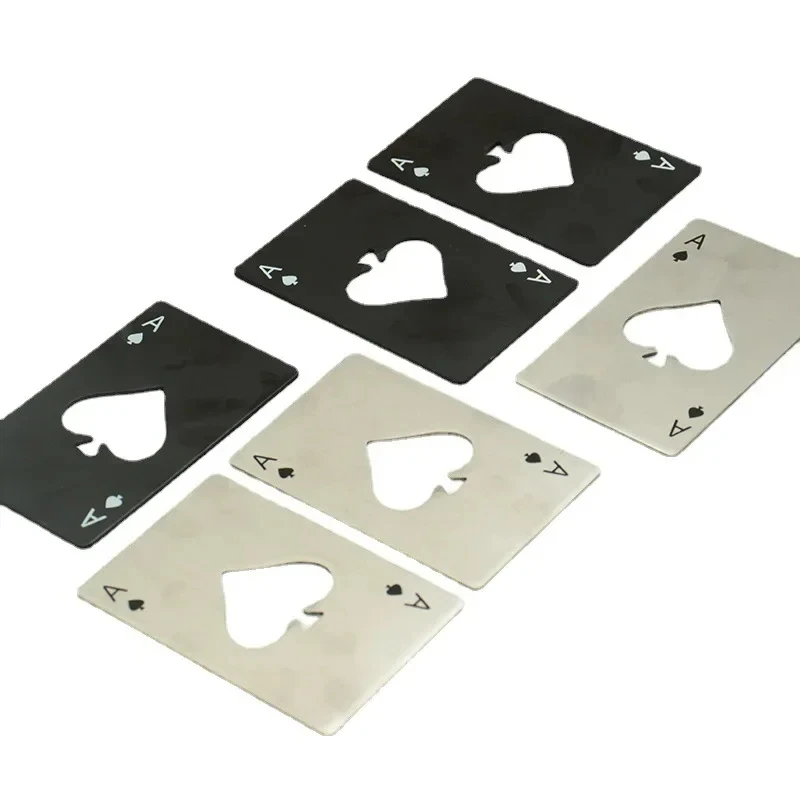 Spades A Credit Card Keychain Creative Poker Shaped Stainless Steel Home Tools Bottle Beer Opener