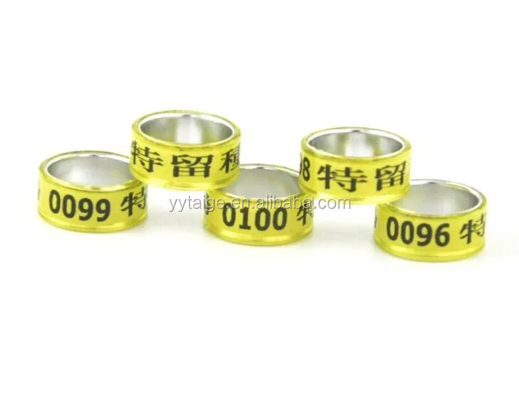 14mm Diameter Pigeon Ring Aluminum with Transparent Plastic