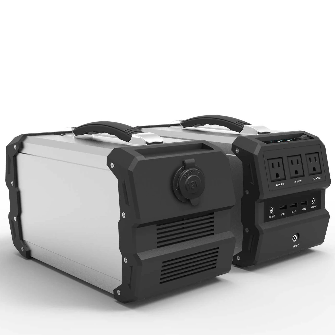 444Wh off grid outdoor power station 600w max AC power bank Charges phones tablets small laptops