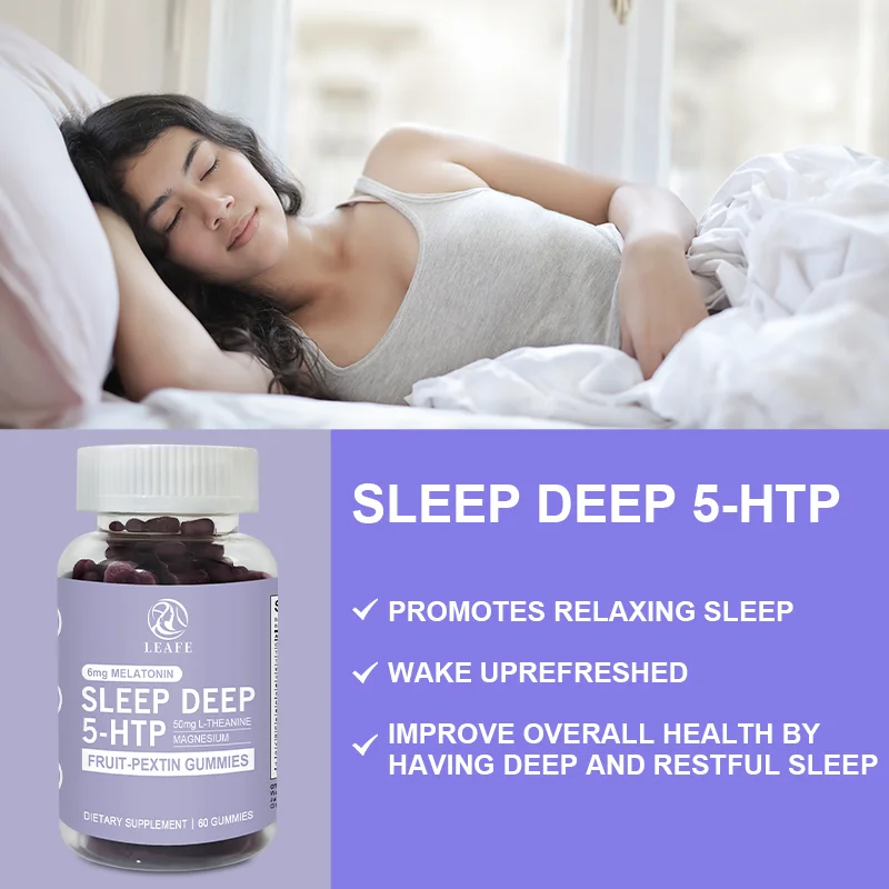 Natural Fruit Pectin Melatonin Gummies Sleep-Aid Supplement 5 Htp Gummy Deep Sleeping Gummies Custom Candy With 6MG