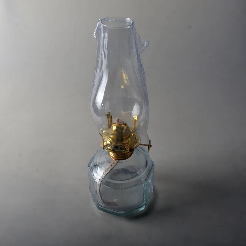 Handmade Vintage Large Glass Kerosene Oil Lamp Classic round Embossed Resin Lantern for Home Decor and Wedding Parties