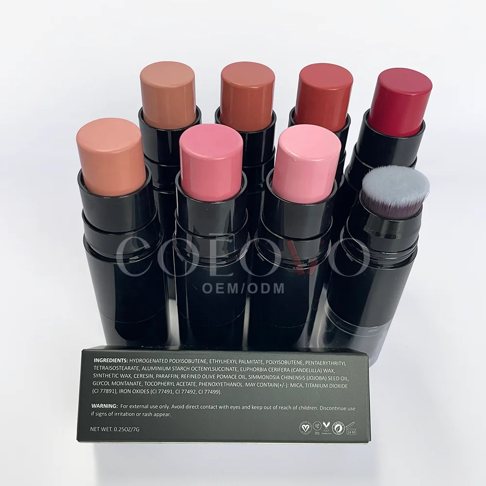 COEOVO custom logo makeup rose cream blush palette private label vegan blush sticks