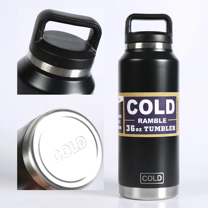 Stainless Steel 36oz Water Bottle Insulated Sport Bottles GYM Bottle With Lid