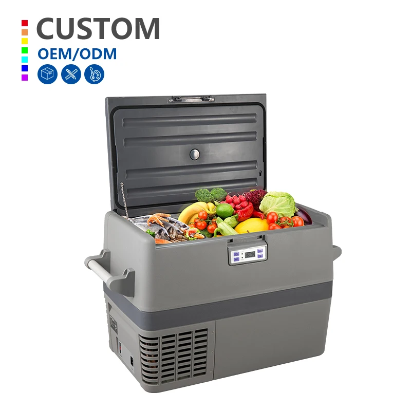 40L Dual-Zone truck refrigerator DC 12 volt fridge with low watts camping fridge freezer portable