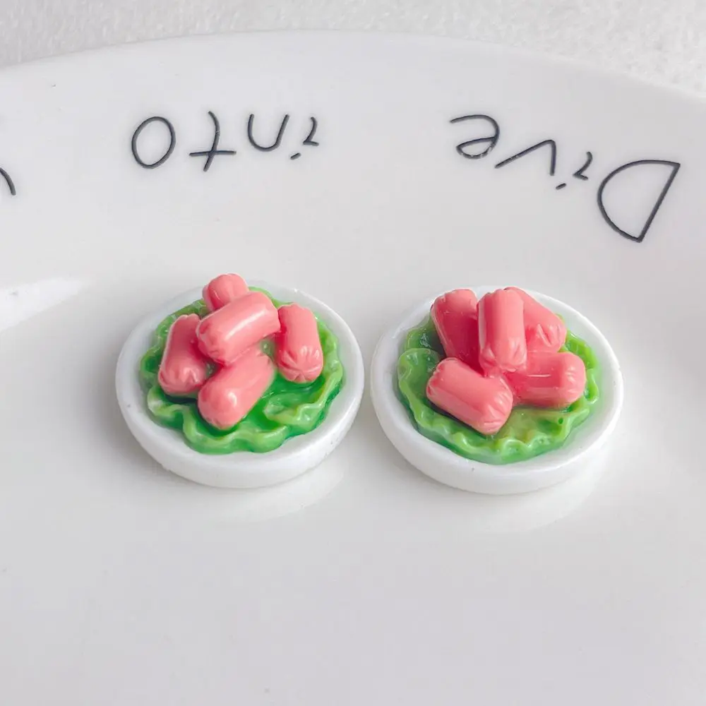 Яркая паста играй ветчина кукурузное фондю гарнир 3D полимерный браслет брелок для ключей чехол мобильного телефона полимерные формы украшения