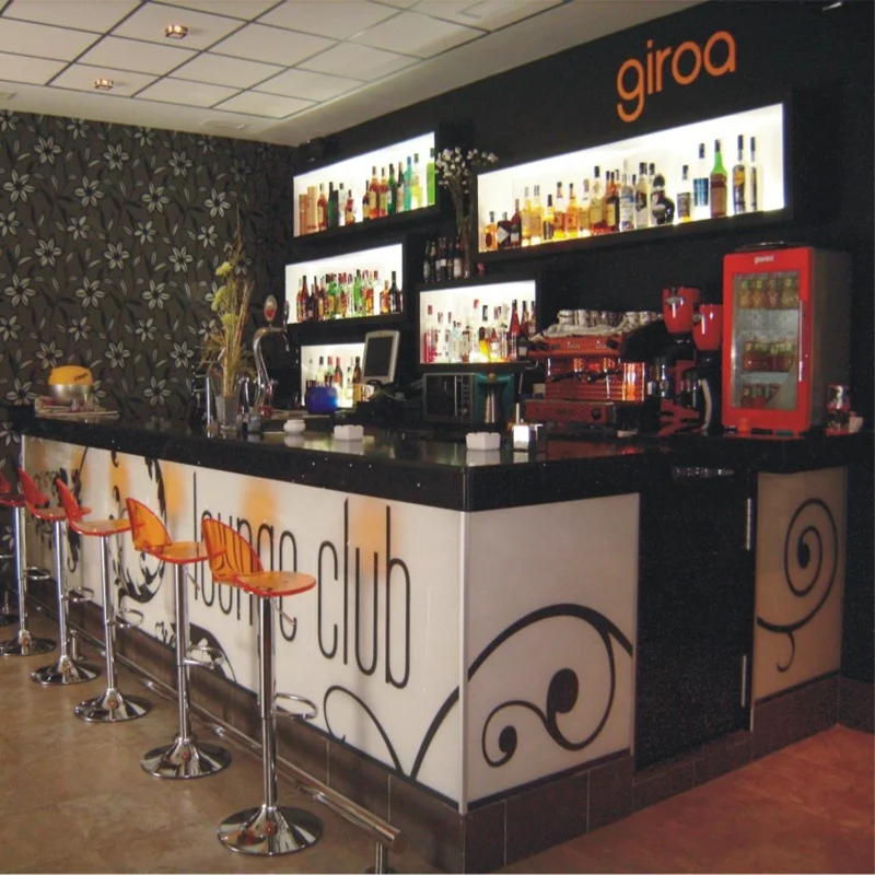 Whole Black modern restaurant bar counter/led drinking wine bar counter/led bar table