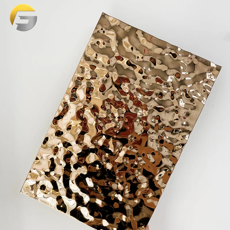 CL0147 PVD color free sample metal stainless steel water ripple sheet for hotel decoration
