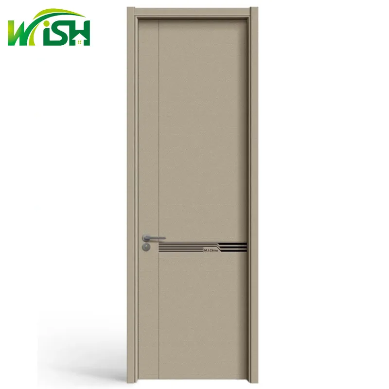 Solid Wood Composite Carbon Crystal Interior Door for Home Hotel Wooden Material Elegant Bedroom Slab Doors