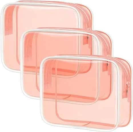 Carry out Toiletry Clear Makeup Bag Waterproof pvc Bag custom size and color Travel Makeup Cosmetic Bag for Women Men