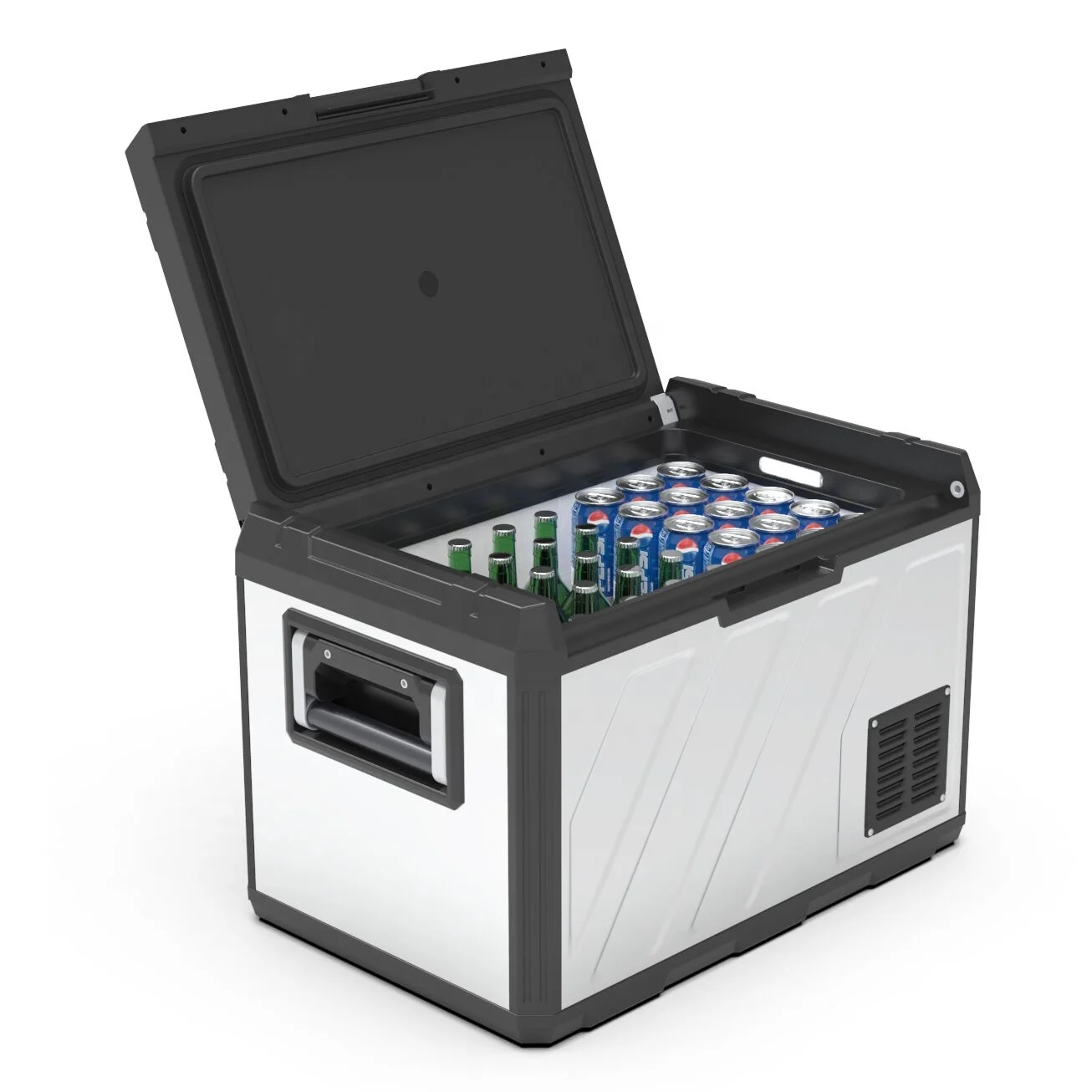 Antuncle 50L 12v  metal car fridge 12v portable camping refrigerator freezer for rv