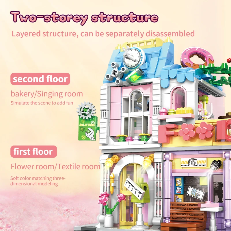 C0255 Wholesale Customize City House Building Blocks Brick Set Child Boy Girl Richly Villa Construction Toy