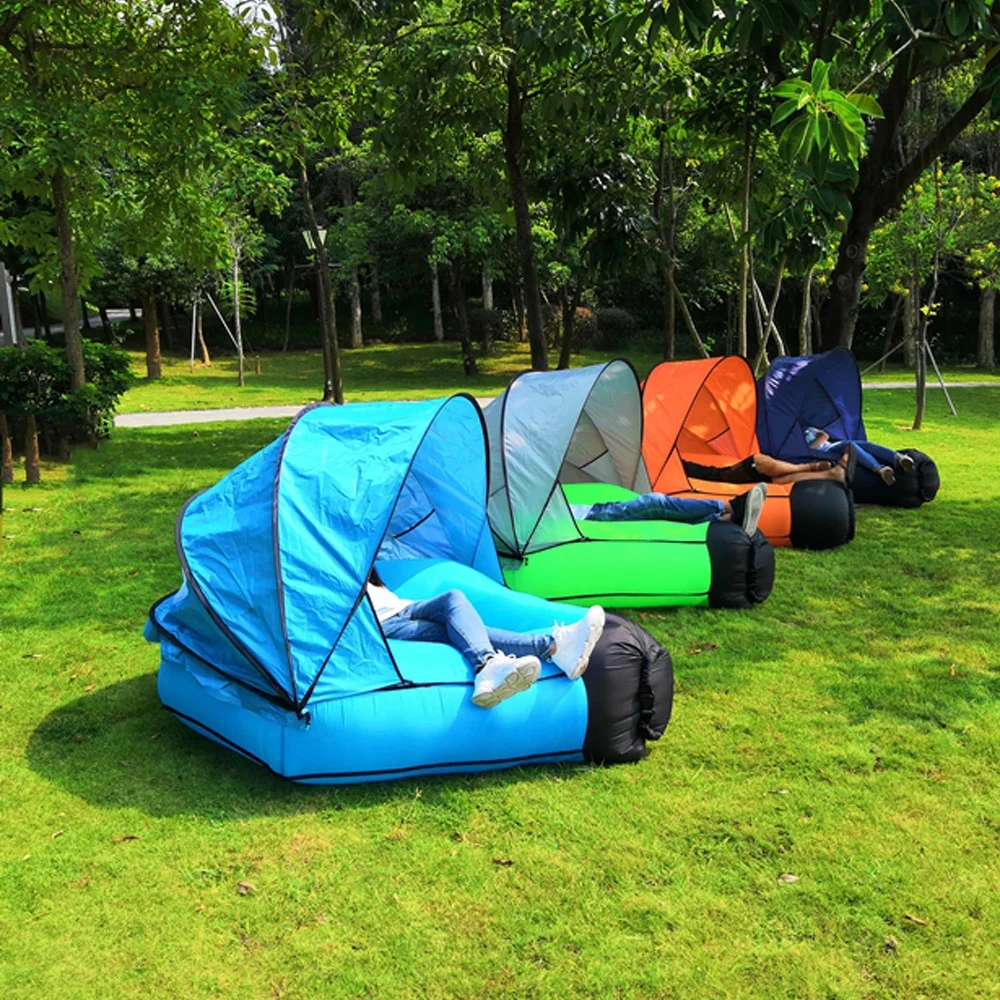 Hot Sale Outdoor Double Inflatable Air Sofa Camping Inflatable Lounger with UV-proof Tents