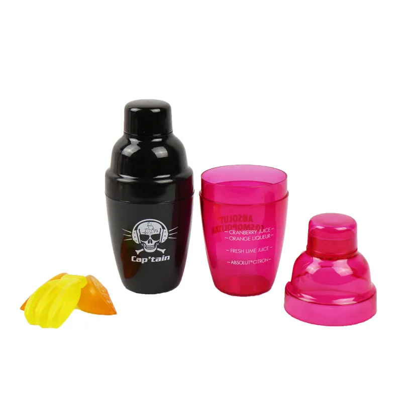 Customized logo plastic mini cocktail shaker