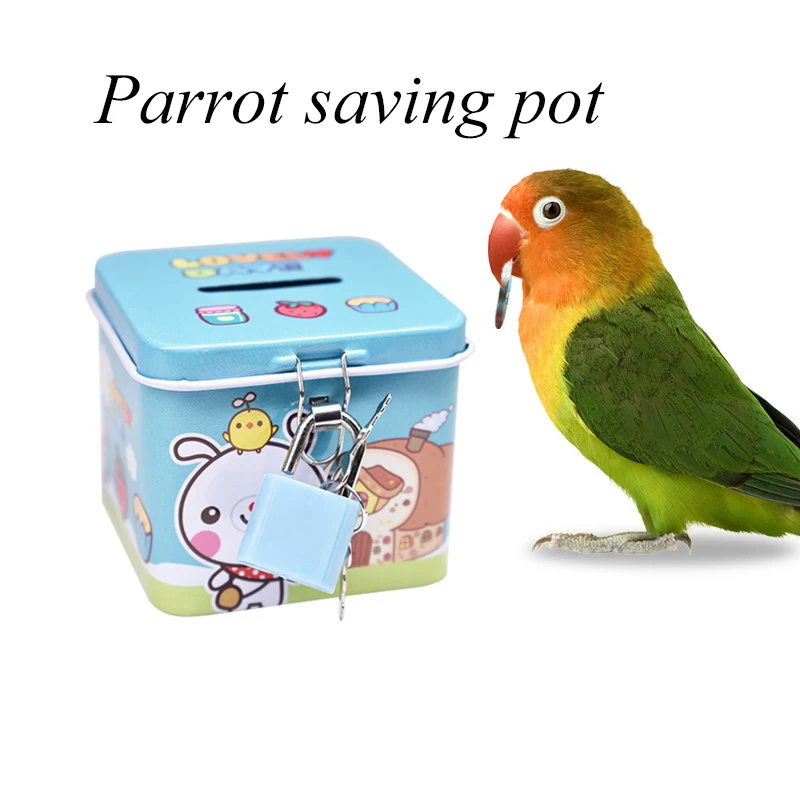 2021 Tiktok Funny Pet Toy Metal Bird Money Saving Pot