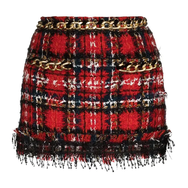 2021 new arrivals spring fashion women tweed fabric leisure short skirt