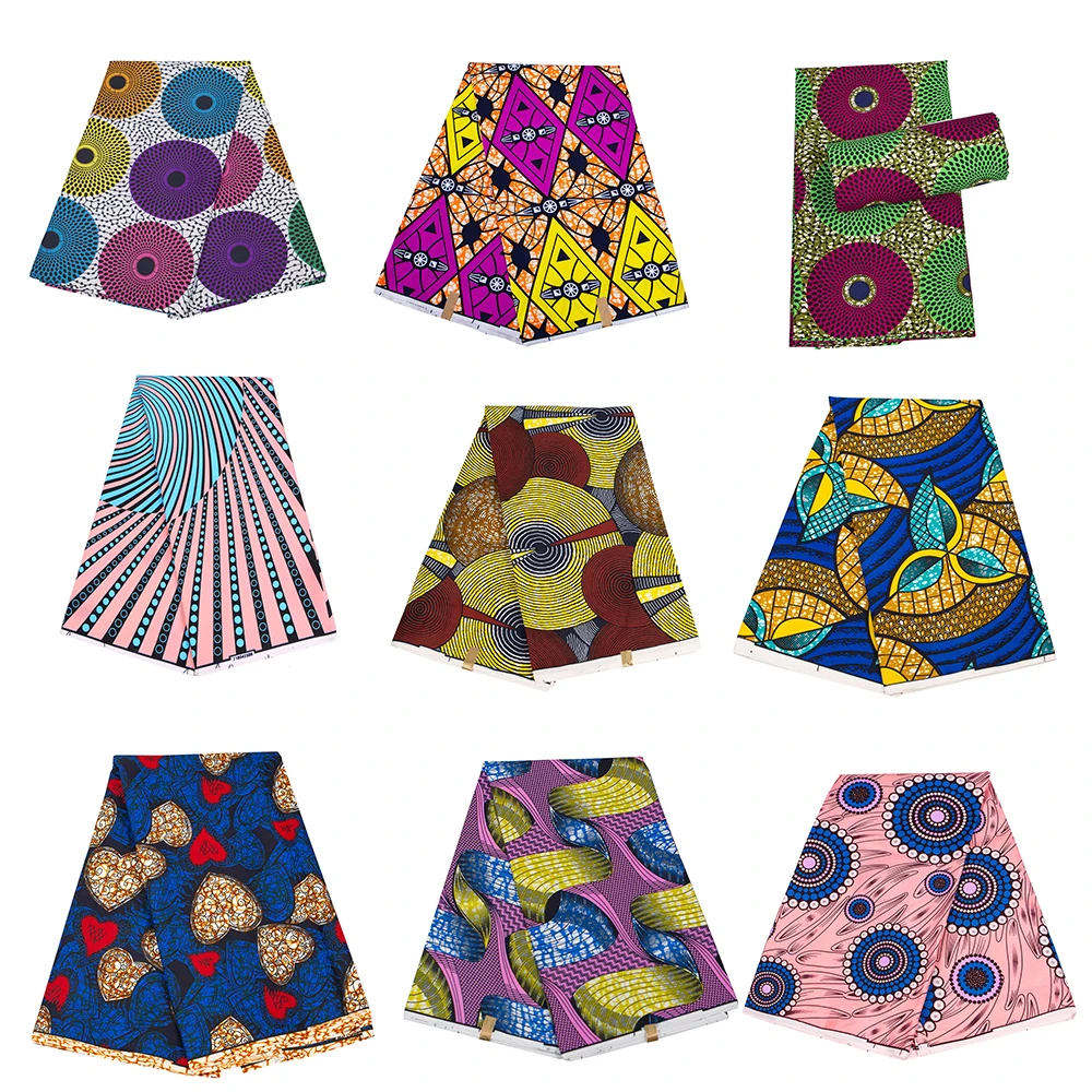 hot sale custom double layer printing nigeria polyester cotton cloth ankara african wax fabric for dress
