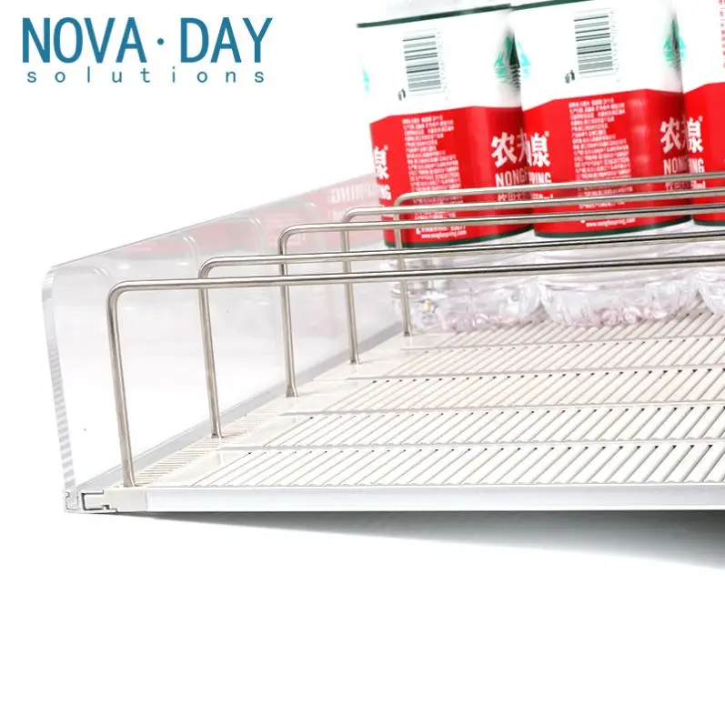 Hot Sale Cooler Beverage Glides Display System Flexible Gravity Feed Roller board Shelf Track System For Supermarket