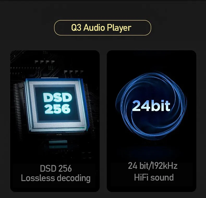 Hifi player Q3 audio player built in 32GB memory DSD256 decoding true lossless mp3 player