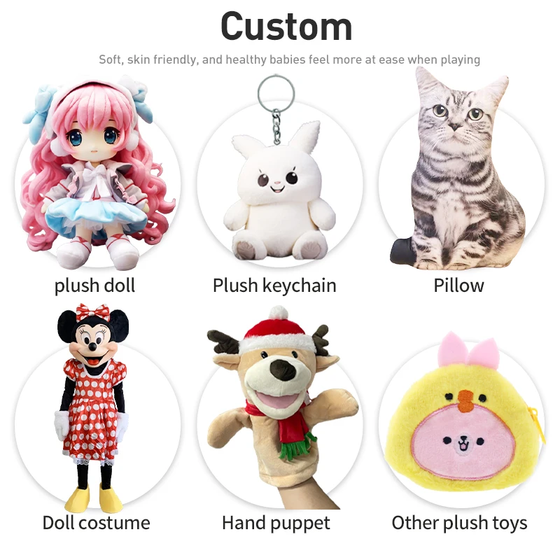 TUGE Custom Plush Toys Soft Doll Custom Plush Toy Maker Anime Stuffed Animal Customized Teddy Bears Wholesale Unisex PP Cotton