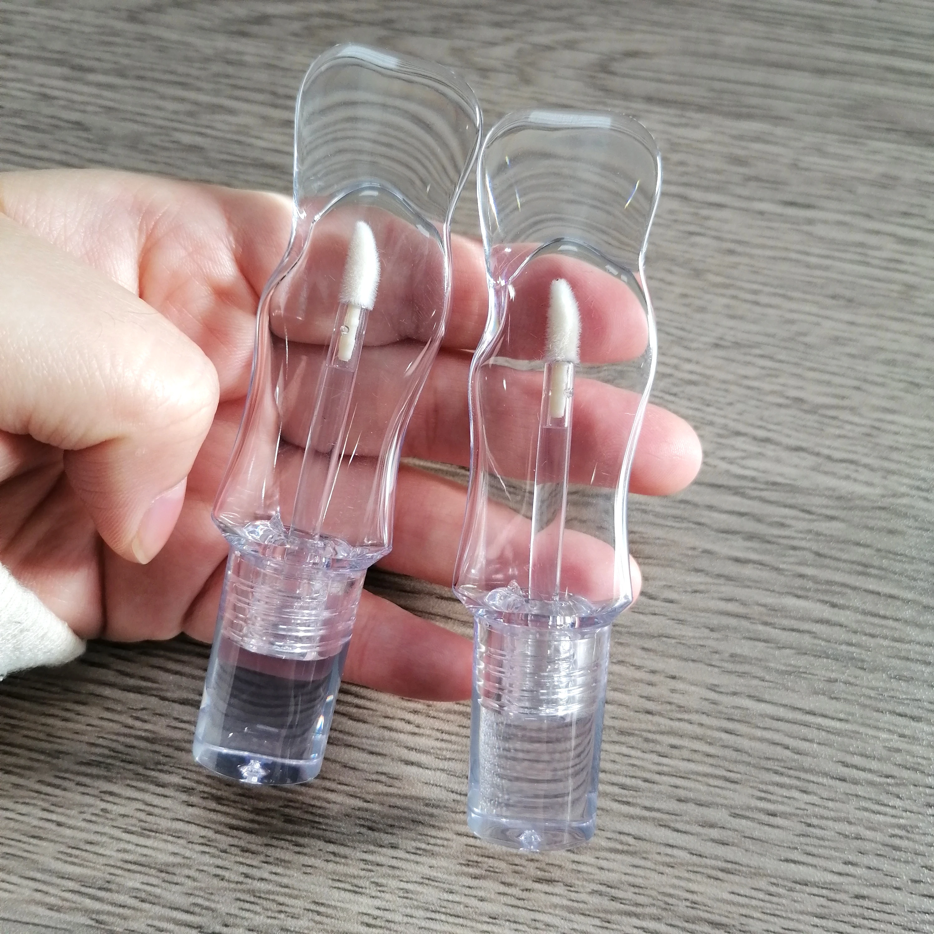Spot lip tint bottle 4ml 5ml ice cubes cute transparent PETG material empty custom lipgloss tubes unique lip gloss tube