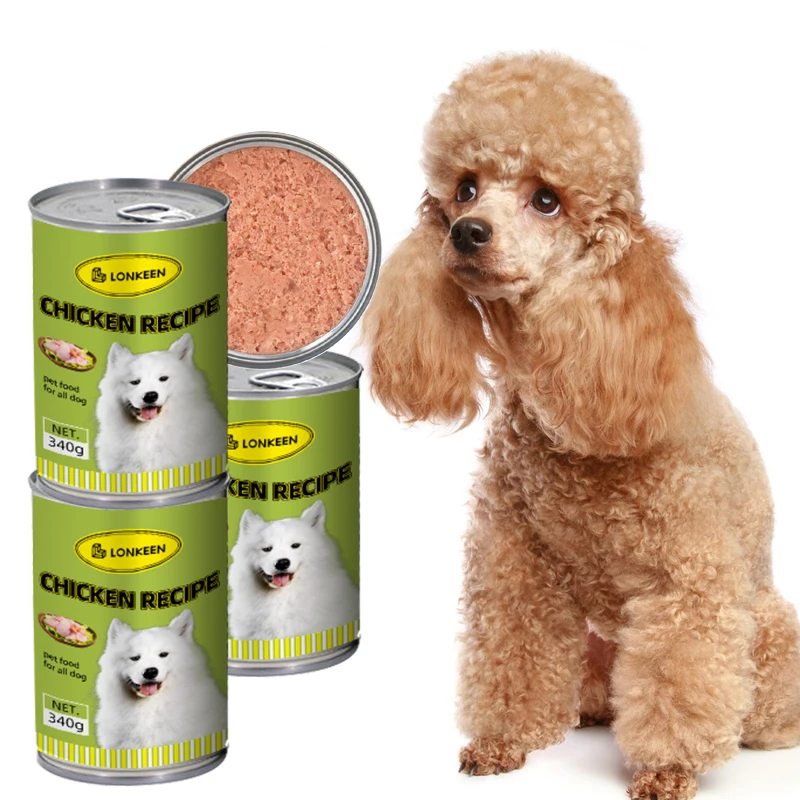 High quality high protein wet food can beef duck chicken wet dog food canned meat puree dog treats