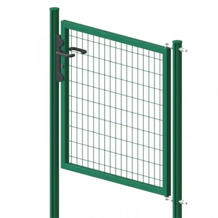 Dark Green Powder-Coated Steel Pedestrian Gate for Garden Fencing