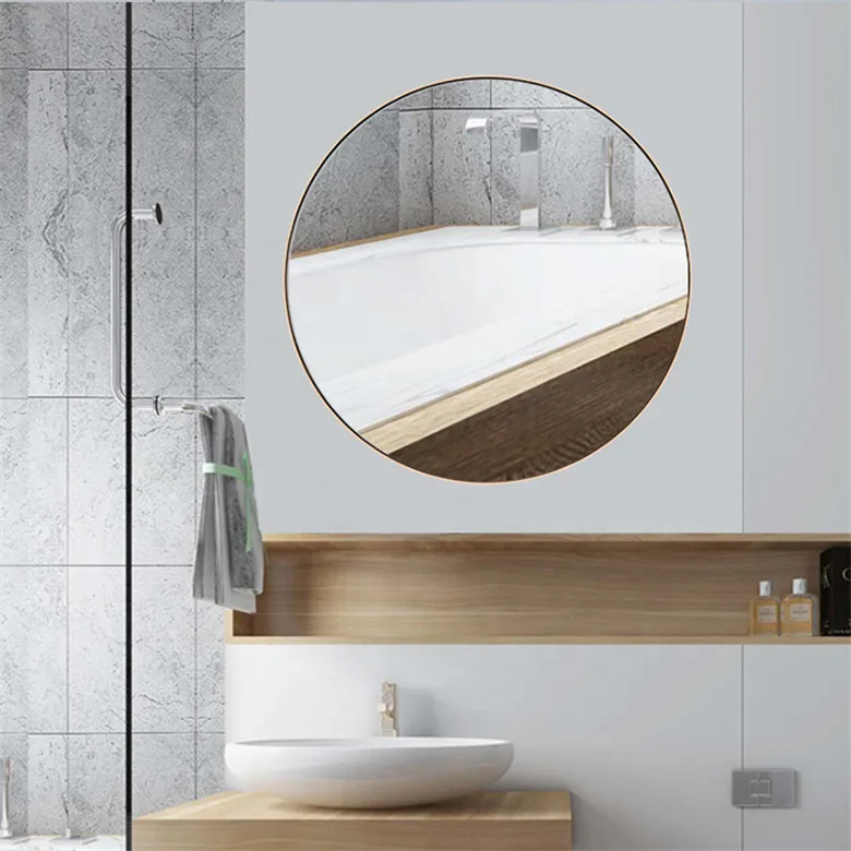 
MOK Decorative Wall Mounted Stainless Steel framed Bathroom Mirror 