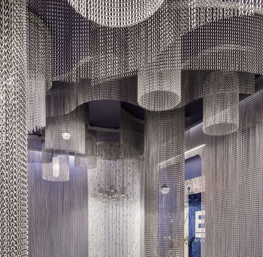 wholesale aluminum decorative link chain curtain for ceiling decoration