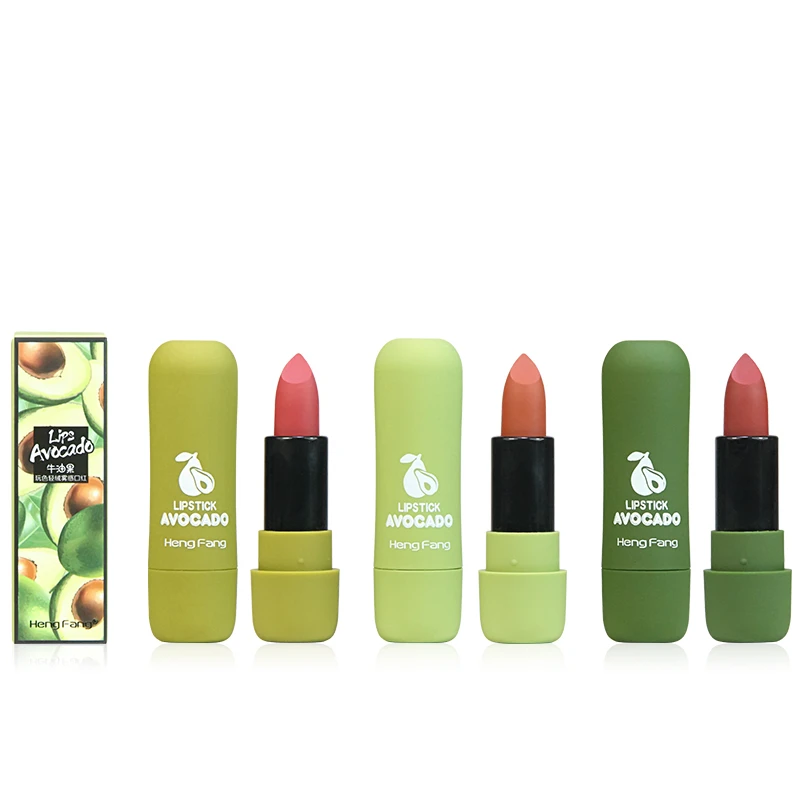 Avocado soft velvet lipsticks logo customize brand matte private label lipstick with high pigment
