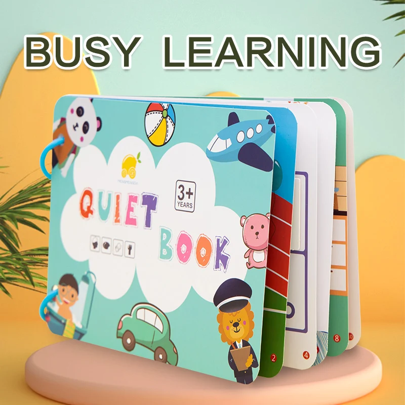 Wholesale hot trending 2022 montessori baby my quiet book for toddlers 2-4 wooden felt quiet busy book best educational sensory