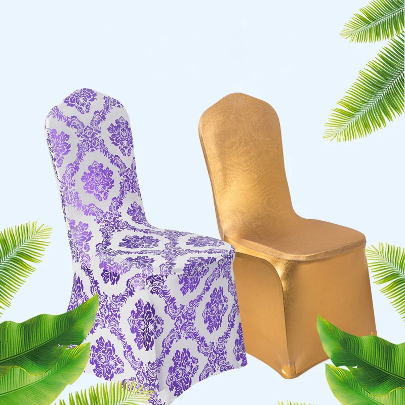 foil Wedding Chair Covers Spandex Stretch Slipcover for Restaurant Banquet Hotel Dining Party Universal Chair Cover
