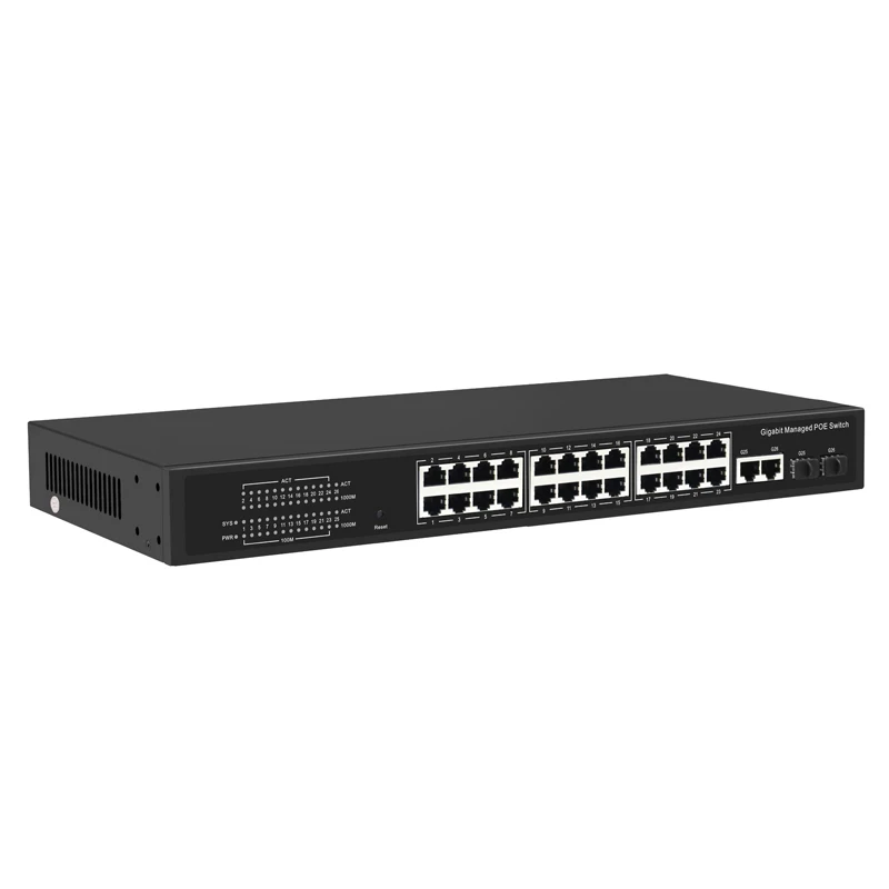 Управляемый сетевой коммутатор с 24 порта 100 Мбит/с PoE Gigabit Uplink и SFP для CCTV камеры
