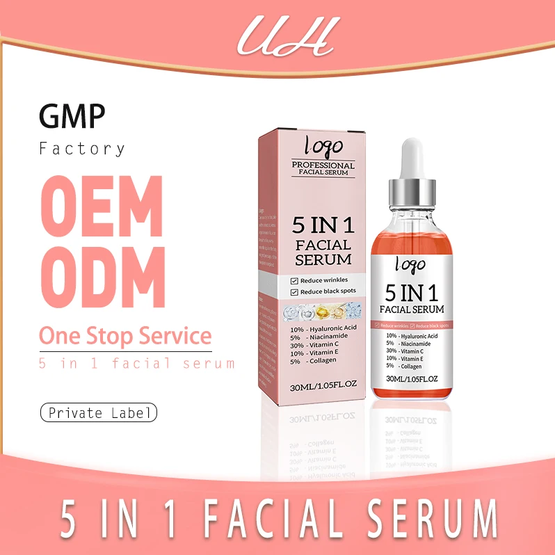 Face Serum Naturals Vitamin Topical Hyaluronic Most Complete Professional Grade Treatment 5 In 1 Serum