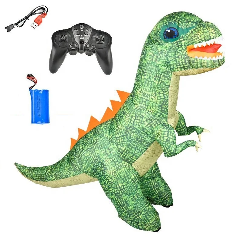2.4G RC Car Inflatable Dinosaur Tyrannosaurus rex Remote Control 360 Degree Rotate Moving Dinosaur Car Toy  for Party Gift