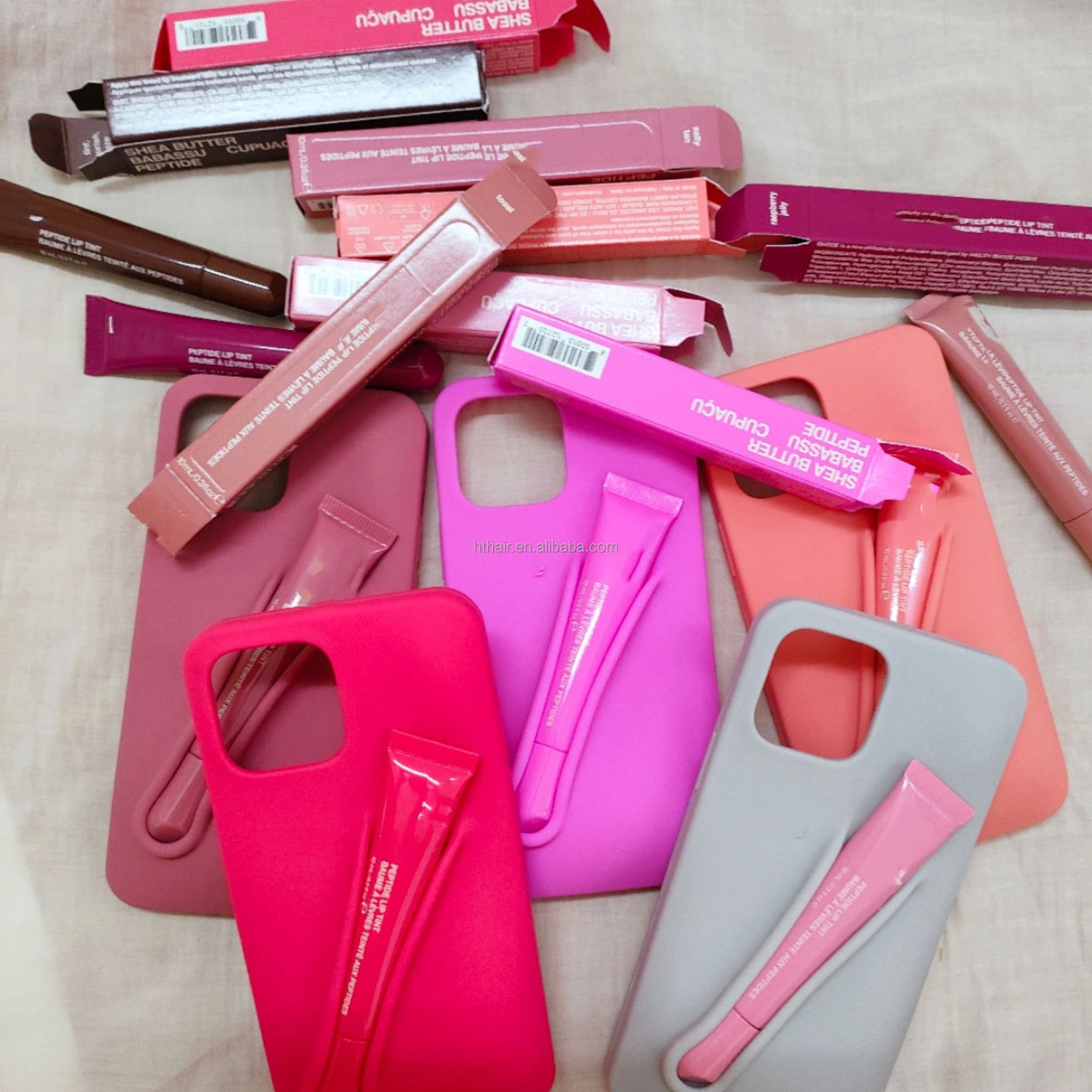 wholesale shimmery plumping lip gloss with shea butter cruelty free vegan liquid tinted lip balm oil with phone case