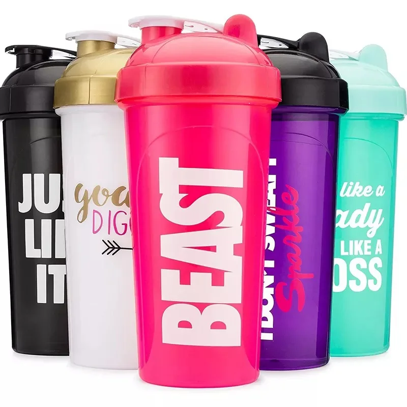 Wholesale Shaker Cup Shaker Bottle Transparent Plastic Custom Logo Protein Sport 500 Ml Water Bottles GYM BPA FREE Hiking Adults