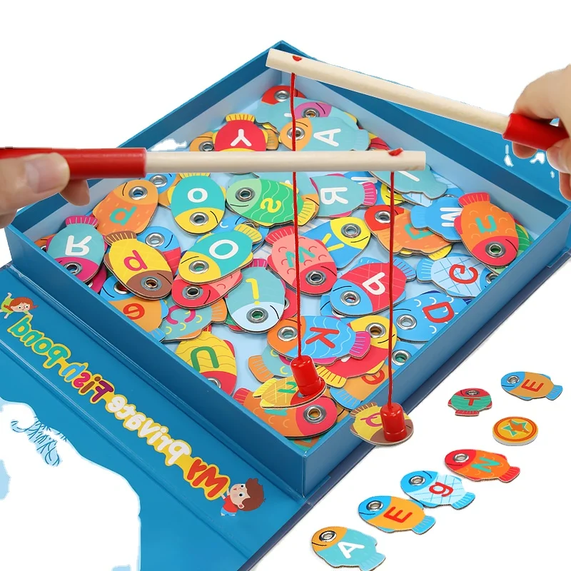 Colorful letter fishing games learning English education toys for children magnetic toys