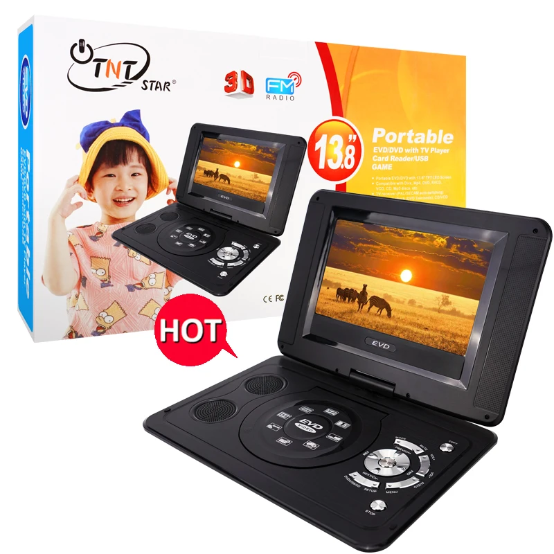 TNTSTAR TNT-138 New portable dvd vcd evd diyaliz makine portable home DVD Player With CD VCD function