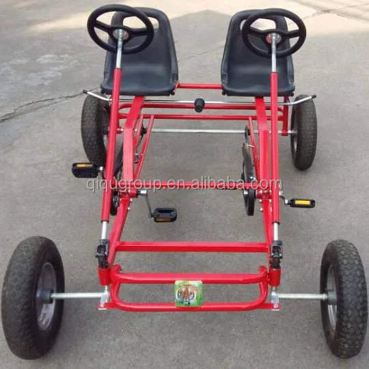 Professional supplier factory price four wheel heavy duty double seat pedal cart for adults pedal go karts