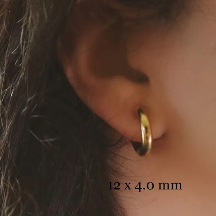 Minimalist Women Christmas Huggie Earrings Fashion 18K Gold Plated Hypoallergenic Gold Thick Hoop Earrings Trend 2021