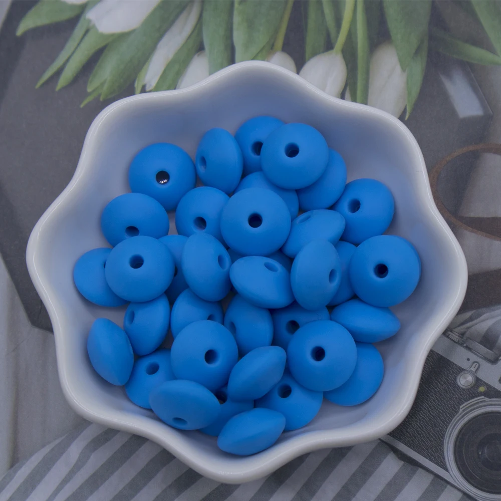 
Food Grade Silicone chew Beads loose Baby Chew Abacus Lentil Beads for DIY teething necklace Wholesale 