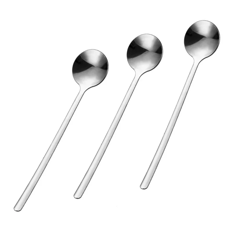 GEMEI Creative Small Round Chocolate Coffee Tea Desserts Spoon Multifunctional Spoon Stainless Steel Sliver Spoon