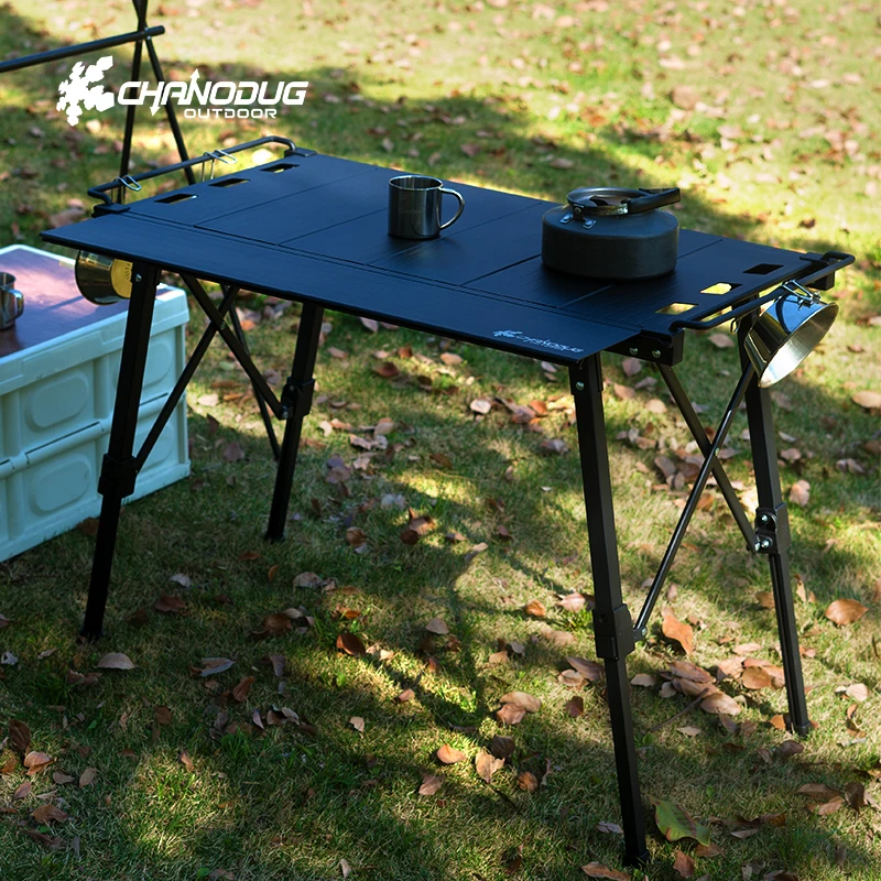 Outdoor Portable Korean BBQ Grill Table Aluminum Camping Dining Adjustment Height IGT Table Foldable For Bbq Grill Picnic