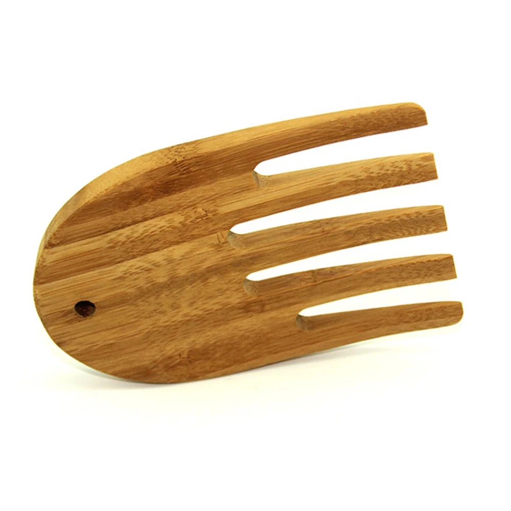 wood fruit salad serving hand bamboo salad server wholesale