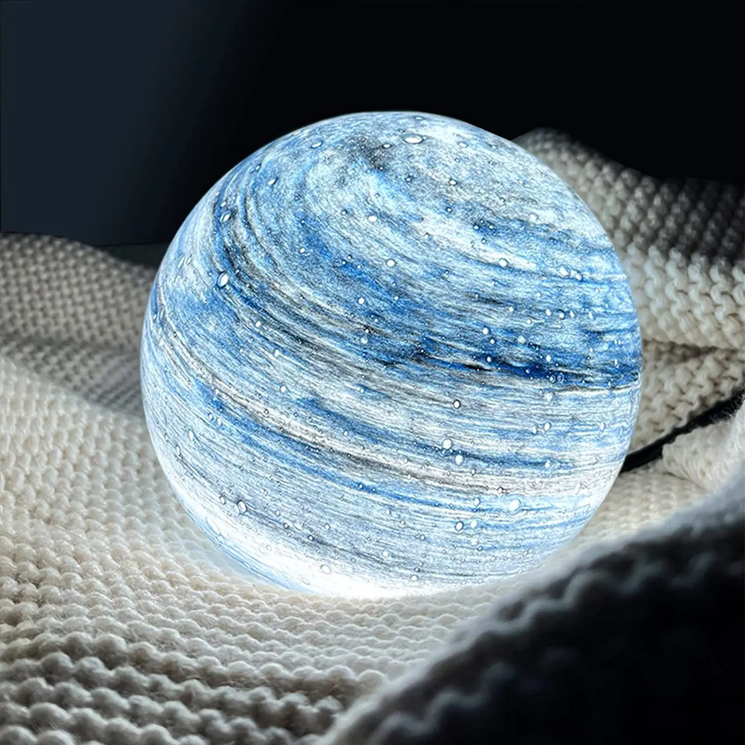 Kids Gift Handmade Glass Planet Milky Way Lamp Night Light Moon for Home Decor
