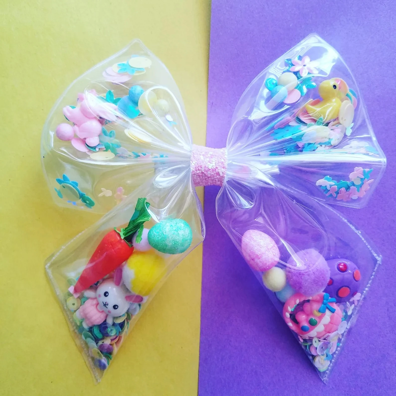 PVC princess hair bows shaker glitter bling bling hair clips popular girl accessories for hair kids accessories