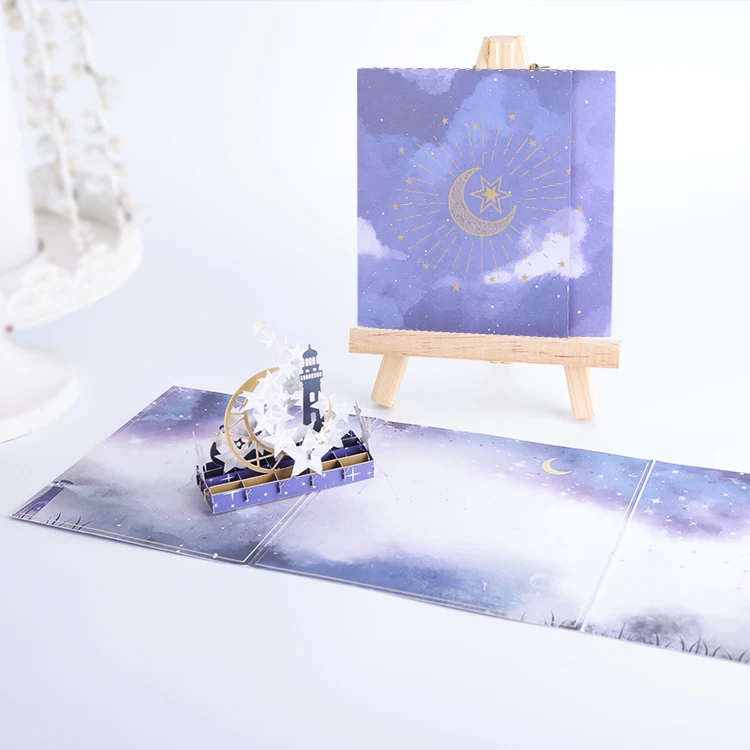 Custom greeting cards Handmade holder Happy Ramadan Eid 3D pop up invitation card