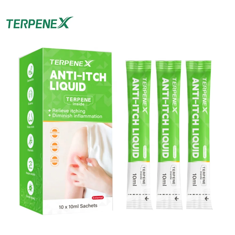 Hot Sales Relieve itching Liquid Herbal Terpenes Anti-Itch Relief Liquid Portable 10ml Stop itching Solution